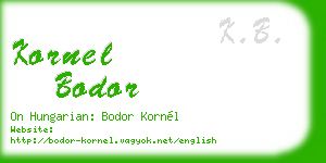 kornel bodor business card